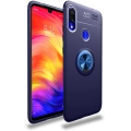 Xiaomi Redmi Note 7 Kılıf Renkli Silikon Yüzüklü Standlı Auto Focus Ravel Kapak - Mavi