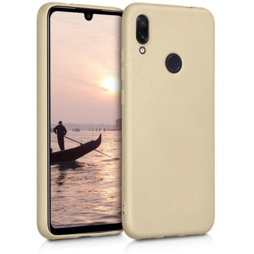 Xiaomi Redmi Note 7 Kılıf İnce Soft Mat Renkli Esnek Silikon Kapak - Gold