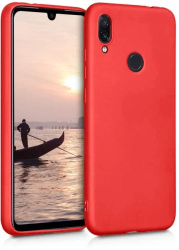 Xiaomi Redmi Note 7 Kılıf İnce Mat Esnek Silikon - Kırmızı