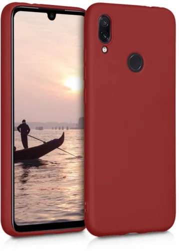 Xiaomi Redmi Note 7 Kılıf İnce Mat Esnek Silikon - Mürdüm