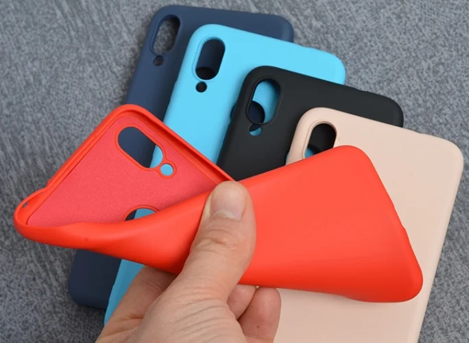 Xiaomi Redmi Note 7 Kılıf Liquid Serisi İçi Kadife İnci Esnek Silikon Kapak - Pudra