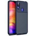 Xiaomi Redmi Note 7 Kılıf Silikon Parmak İzi Bırakmayan Karbon Soft Negro Kapak - Lacivert