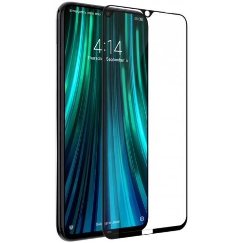 Xiaomi Redmi Note 8 Kırılmaz Cam Tam Kapatan Kenarları Kırılmaya Dayanıklı Cam Ekran Koruyucu - Siyah