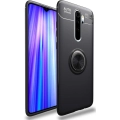 Xiaomi Redmi Note 8 Kılıf Renkli Silikon Yüzüklü Standlı Auto Focus Ravel Kapak - Siyah