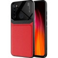 Xiaomi Redmi Note 8 Kılıf Deri Görünümlü Emiks Kapak - Kırmızı