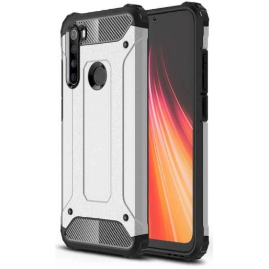 Xiaomi Redmi Note 8 Kılıf Zırhlı Tank Crash Silikon Kapak - Gri