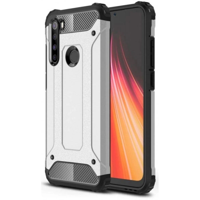 Xiaomi Redmi Note 8 Kılıf Zırhlı Tank Crash Silikon Kapak - Gri