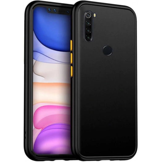 Xiaomi Redmi Note 8 Kılıf Exlusive Arkası Mat Tam Koruma Darbe Emici - Siyah