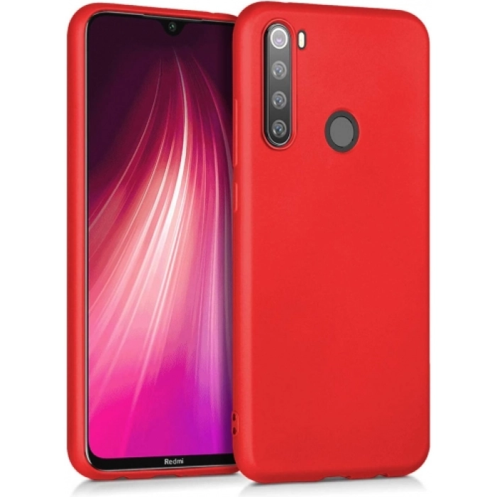 Xiaomi Redmi Note 8 Kılıf İnce Soft Mat Renkli Esnek Silikon Kapak - Kırmızı
