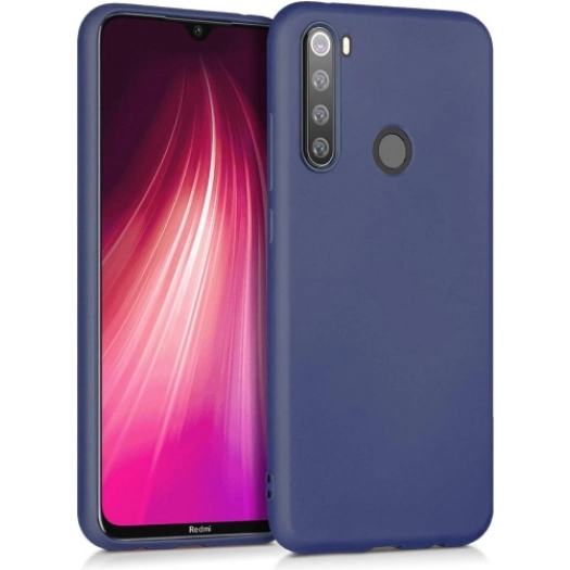 Xiaomi Redmi Note 8 Kılıf İnce Soft Mat Renkli Esnek Silikon Kapak - Lacivert