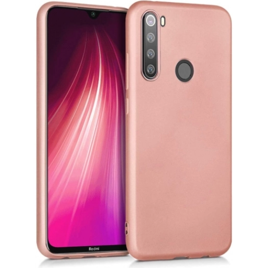 Xiaomi Redmi Note 8 Kılıf İnce Soft Mat Renkli Esnek Silikon Kapak - Rose Gold