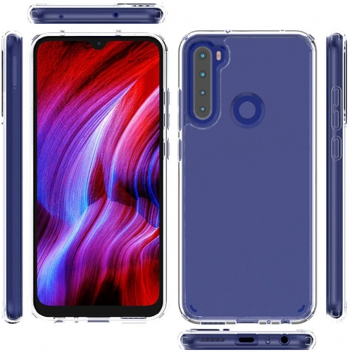 Xiaomi Redmi Note 8 Kılıf Korumalı Kenarları Silikon Arkası Sert Coss Kapak  - Şeffaf
