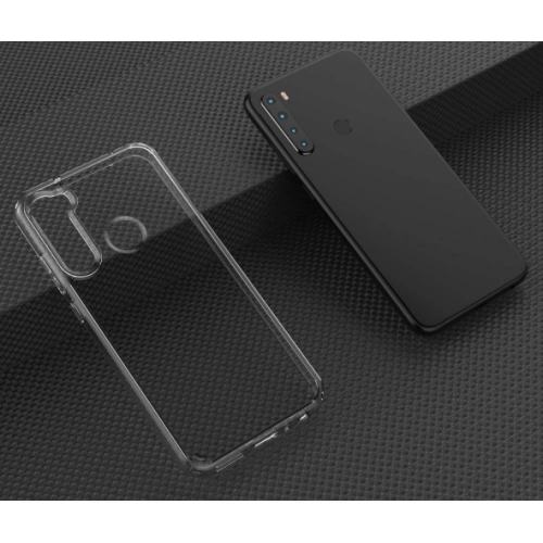 Xiaomi Redmi Note 8 Kılıf Korumalı Kenarları Silikon Arkası Sert Coss Kapak - Şeffaf