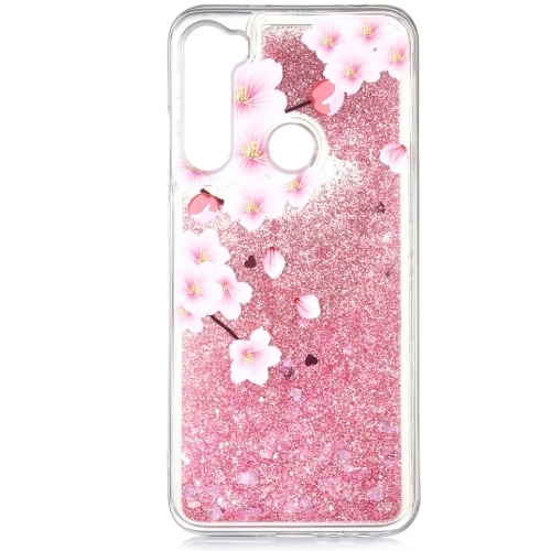 Xiaomi Redmi Note 8 Kılıf Sıvılı Simli Silikon Marshmelo Kılıf - Pembe