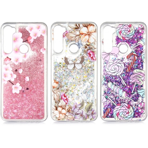 Xiaomi Redmi Note 8 Kılıf Sıvılı Simli Silikon Marshmelo Kılıf - Pembe