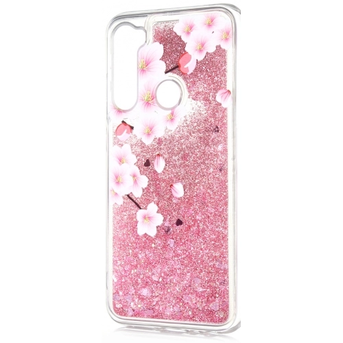 Xiaomi Redmi Note 8 Kılıf Sıvılı Simli Silikon Marshmelo Kılıf - Pembe