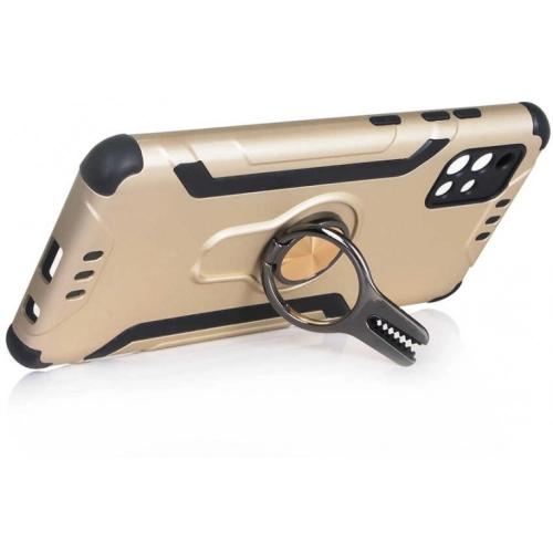 Xiaomi Redmi Note 8 Kılıf Standlı Mıknatıslı Izgara Aparatlı Silikon Kapak - Kırmızı