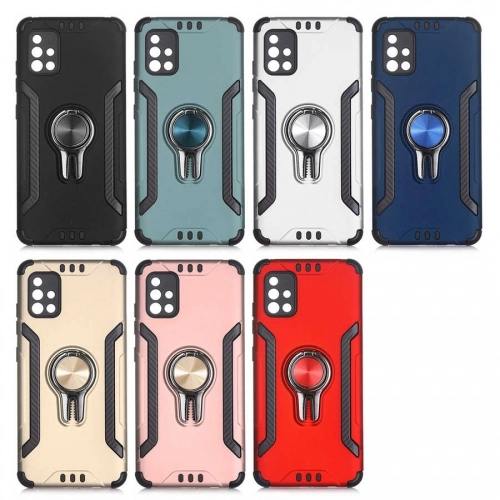 Xiaomi Redmi Note 8 Kılıf Standlı Mıknatıslı Izgara Aparatlı Silikon Kapak - Kırmızı