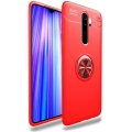 Xiaomi Redmi Note 8 Pro Kılıf Renkli Silikon Yüzüklü Standlı Auto Focus Ravel Kapak - Kırmızı