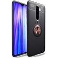 Xiaomi Redmi Note 8 Pro Kılıf Renkli Silikon Yüzüklü Standlı Auto Focus Ravel Kapak - Rose Gold