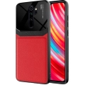 Xiaomi Redmi Note 8 Pro Kılıf Deri Görünümlü Emiks Kapak - Kırmızı