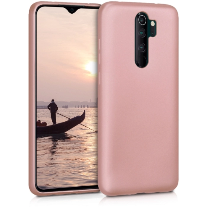 Xiaomi Redmi Note 8 Pro Kılıf İnce Soft Mat Renkli Esnek Silikon Kapak - Rose Gold