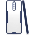Xiaomi Redmi Note 8 Pro Kılıf Renkli Silikon Kamera Lens Korumalı Şeffaf Parfe Kapak - Lacivert