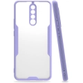 Xiaomi Redmi Note 8 Pro Kılıf Renkli Silikon Kamera Lens Korumalı Şeffaf Parfe Kapak - Lila