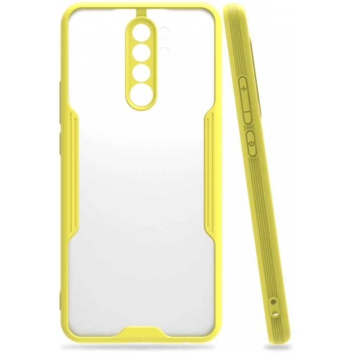 Xiaomi Redmi Note 8 Pro Kılıf Renkli Silikon Kamera Lens Korumalı Şeffaf Parfe Kapak - Sarı