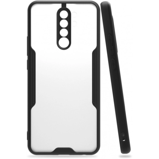 Xiaomi Redmi Note 8 Pro Kılıf Renkli Silikon Kamera Lens Korumalı Şeffaf Parfe Kapak - Siyah