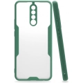 Xiaomi Redmi Note 8 Pro Kılıf Renkli Silikon Kamera Lens Korumalı Şeffaf Parfe Kapak - Yeşil