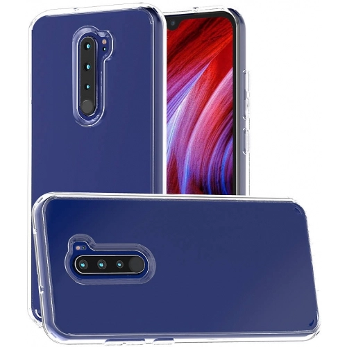 Xiaomi Redmi Note 8 Pro Kılıf Korumalı Kenarları Silikon Arkası Sert Coss Kapak  - Şeffaf