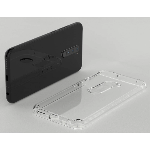 Xiaomi Redmi Note 8 Pro Kılıf Korumalı Kenarları Silikon Arkası Sert Coss Kapak - Şeffaf