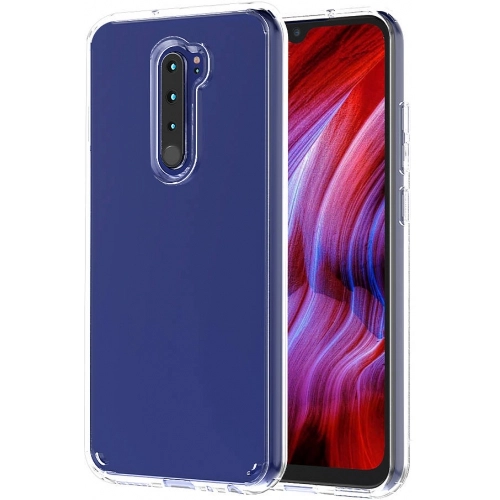 Xiaomi Redmi Note 8 Pro Kılıf Korumalı Kenarları Silikon Arkası Sert Coss Kapak  - Şeffaf
