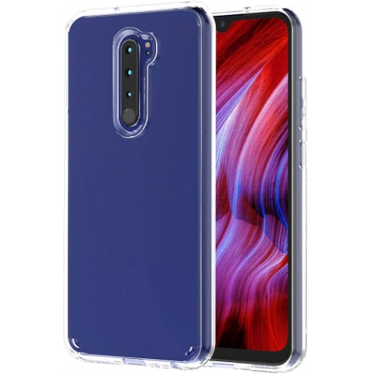 Xiaomi Redmi Note 8 Pro Kılıf Korumalı Kenarları Silikon Arkası Sert Coss Kapak  - Şeffaf