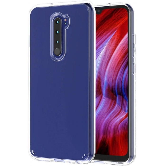 Xiaomi Redmi Note 8 Pro Kılıf Korumalı Kenarları Silikon Arkası Sert Coss Kapak  - Şeffaf