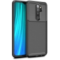 Xiaomi Redmi Note 8 Pro Kılıf Silikon Parmak İzi Bırakmayan Karbon Soft Negro Kapak - Siyah
