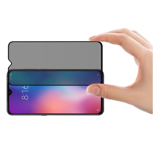 Xiaomi Redmi Note 8 Pro Kırılmaz Cam 5D Ekran Koruyucu Karartmalı Hayalet Cam Privacy Tam Kapatan - Siyah