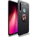 Xiaomi Redmi Note 8T Kılıf Renkli Silikon Yüzüklü Standlı Auto Focus Ravel Kapak - Rose Gold