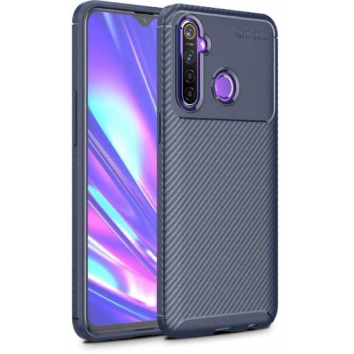 Xiaomi Redmi Note 8T Kılıf Silikon Parmak İzi Bırakmayan Karbon Soft Negro Kapak - Lacivert