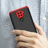 Xiaomi Redmi Note 9 Kılıf 3 Parçalı 360 Tam Korumalı Rubber AYS Kapak - Kırmızı Siyah
