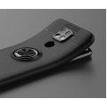 Xiaomi Redmi Note 9 Kılıf Renkli Silikon Yüzüklü Standlı Auto Focus Ravel Kapak - Siyah