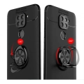 Xiaomi Redmi Note 9 Kılıf Renkli Silikon Yüzüklü Standlı Auto Focus Ravel Kapak - Siyah