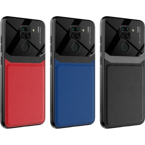 Xiaomi Redmi Note 9 Kılıf Deri Görünümlü Emiks Kapak - Siyah