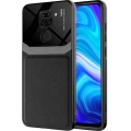 Xiaomi Redmi Note 9 Kılıf Deri Görünümlü Emiks Kapak - Siyah