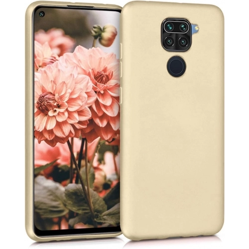 Xiaomi Redmi Note 9 Kılıf İnce Soft Mat Renkli Esnek Silikon Kapak - Gold