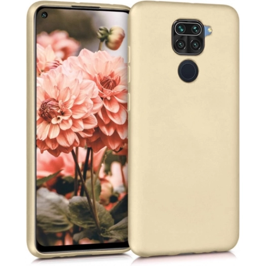 Xiaomi Redmi Note 9 Kılıf İnce Soft Mat Renkli Esnek Silikon Kapak - Gold