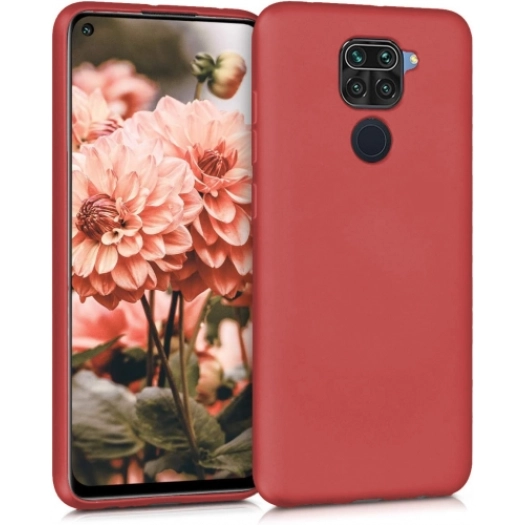 Xiaomi Redmi Note 9 Kılıf İnce Soft Mat Renkli Esnek Silikon Kapak - Kırmızı