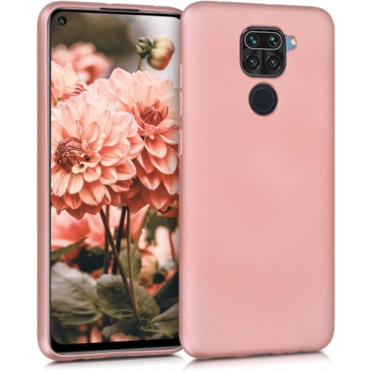 Xiaomi Redmi Note 9 Kılıf İnce Soft Mat Renkli Esnek Silikon Kapak - Rose Gold