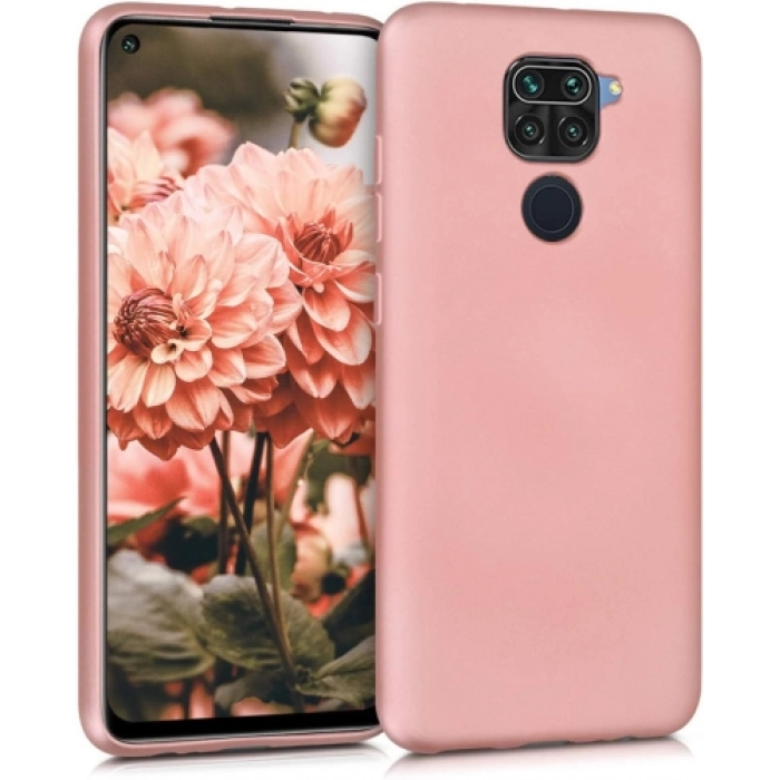 Xiaomi Redmi Note 9 Kılıf İnce Soft Mat Renkli Esnek Silikon Kapak - Rose Gold